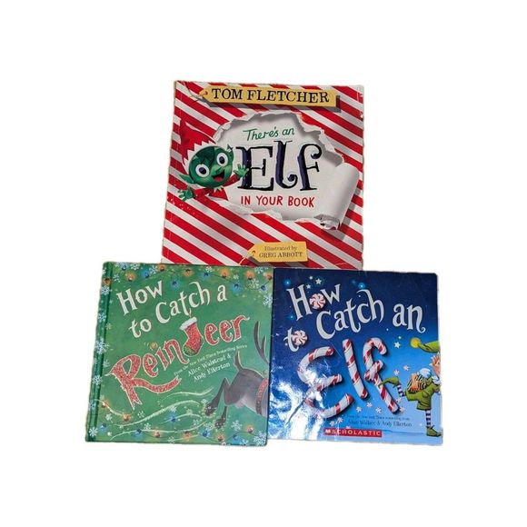 Christmas Books‎ Lot 3 There's An Elf In Your Book, How To Catch an Elf Reindeer - Picture 1 of 5